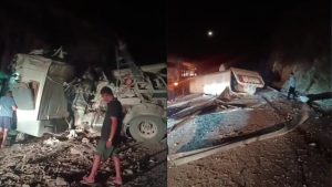 BR-222 tem trecho interditado após carreta tombar na divisa PI-CE