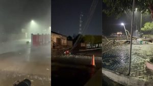 Temporal derruba postes, árvores e telhado de prédio público no Piauí
