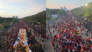 Apoiadores fazem caminhada a favor da reeleição de Lula em Teresina