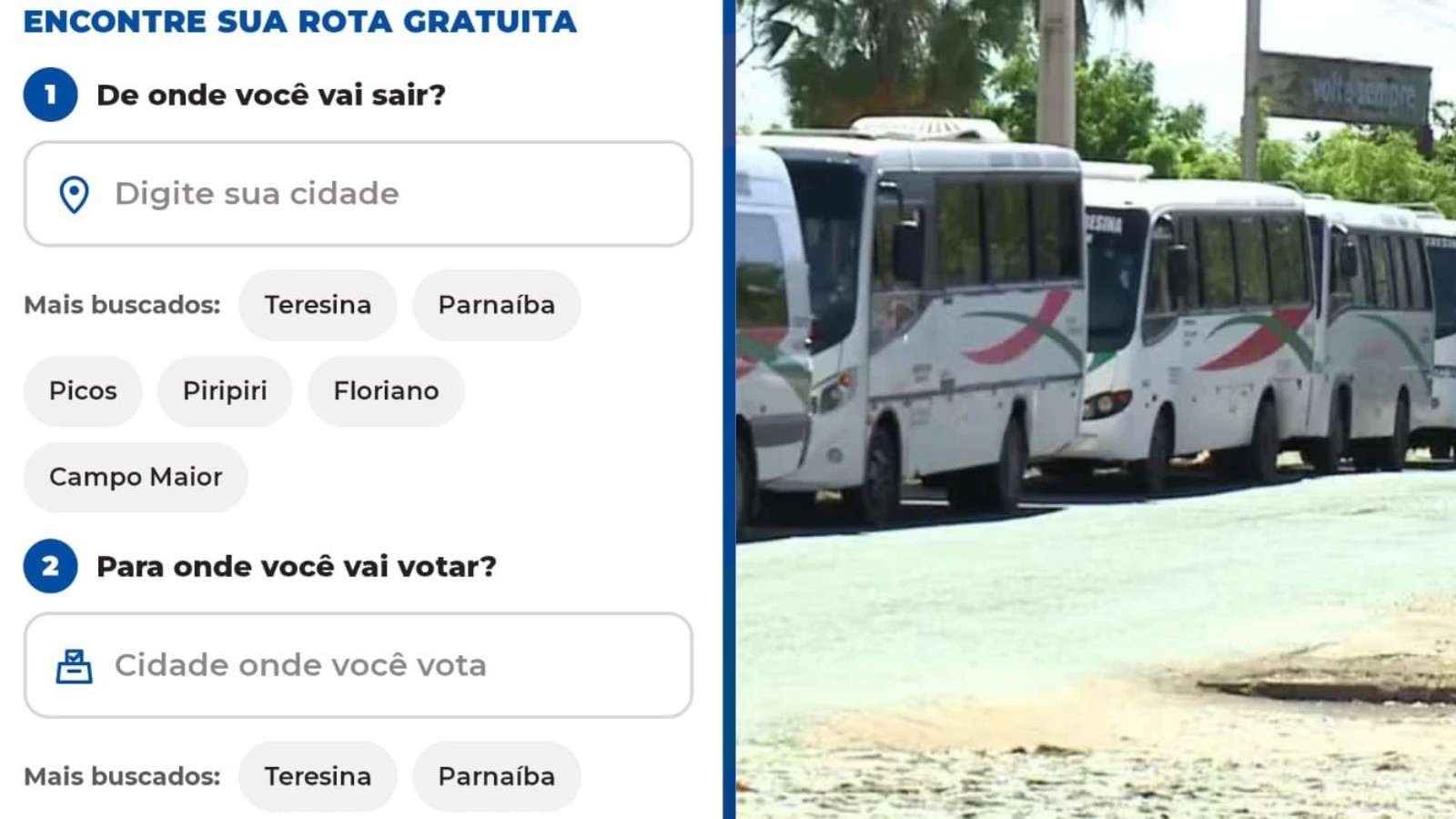 Transporte gratuito nas eleições: saiba como consultar horários e rotas no PI