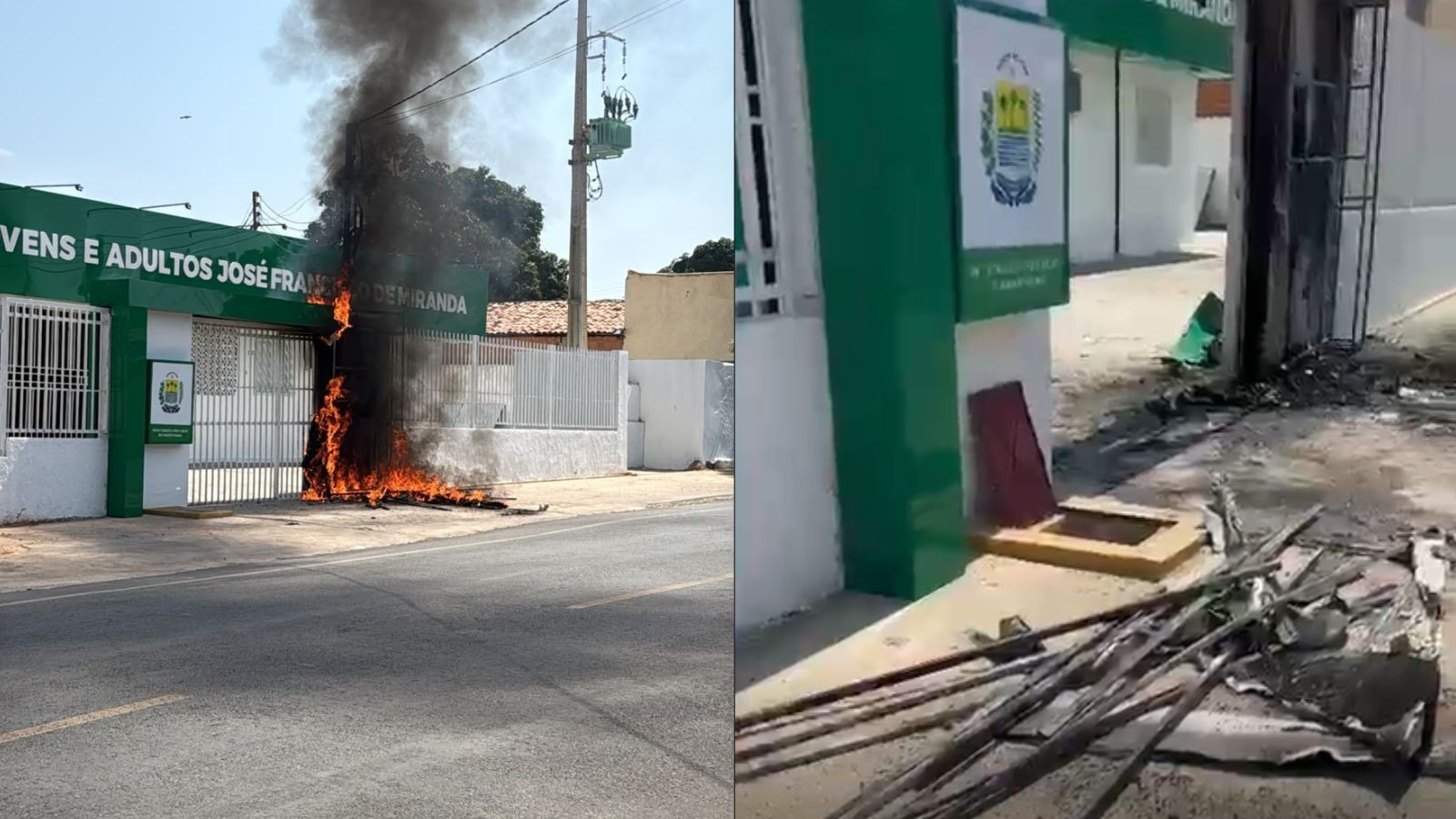 Incêndio após curto-circuito atinge escola no Sul do Piauí