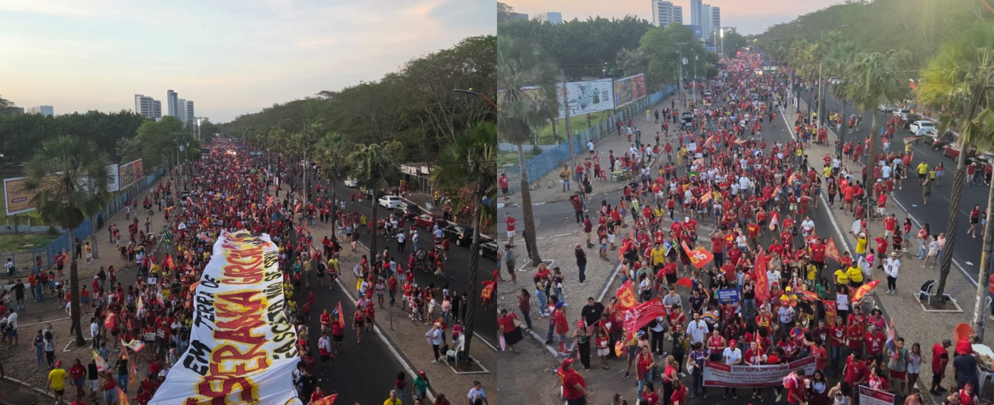 Apoiadores fazem caminhada a favor da reeleição de Lula em Teresina