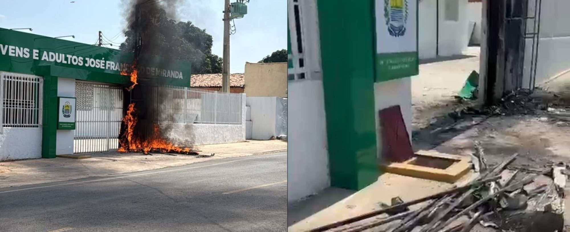 Incêndio após curto-circuito atinge escola no Sul do Piauí